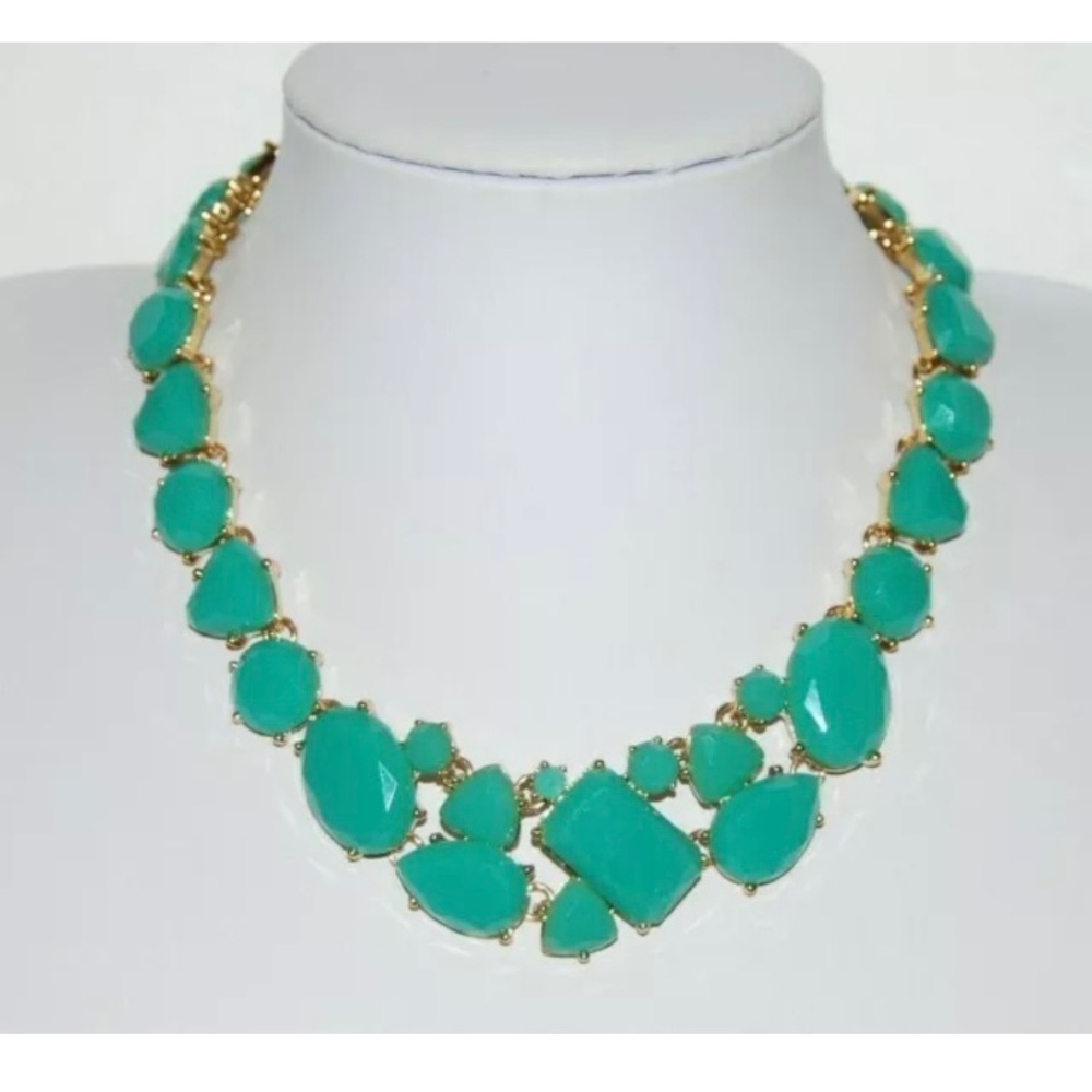 ELEGANT KATE SPADE  GREEN & GOLD COLOR POP RETIRED CHOKER NECKLACE